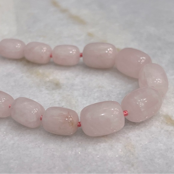 Galilea Rose Quartz 18” Beaded Sterling Silver Magnetic Clasp Necklace - Picture 4 of 8